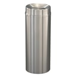 New Yorker Waste Receptacle with Tip Action Top in Satin Aluminum - 12 Gallon