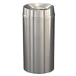 New Yorker Waste Receptacle with Tip Action Top in Satin Aluminum - 16 Gallon 