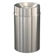 New Yorker Waste Receptacle with Tip Action Top in Satin Aluminum - 33 Gallon 