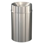 New Yorker Waste Receptacle with Tip Action Top in Satin Aluminum - 33 Gallon