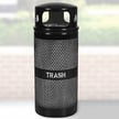 34 Gallon Perforated Trash Container with Dome Lid 