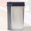 Modern Stainless Steel Rectangular Wastebasket with Drop-Top 