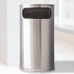 Stainless Steel Half Round Waste Container- 9 Gallons