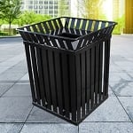 The Oakley Square Waste Container in Green - Configurable