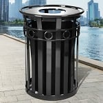 Oakley 40 Gallon Decorative Waste Receptacle in Black