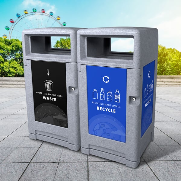 Expression 90 Gallon Recycling & Waste Combo 