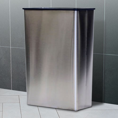 Modern Stainless Steel Rectangular Wastebasket 