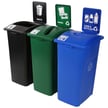 Product comes as shown- Waste Only in black, Paper Only in green, and Cans & Bottles in blue 