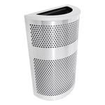 Venue XL Half-Round Stainless Waste Container - Platinum Lid