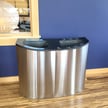 A fantastic looking stainless steel recycling and waste bin 