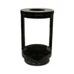 Lookout 55 Gallon Steel Receptacle with Clear Panels, Black Finish 