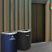 Our preconfigured half-round recycling and trash option 